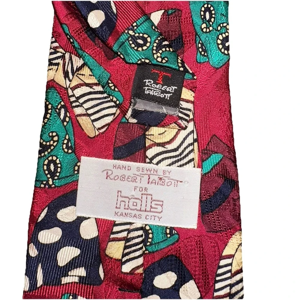Robert Talbott Hand Sewn Halls Kansas City Silk Men's Holiday Bow Print Neck Tie